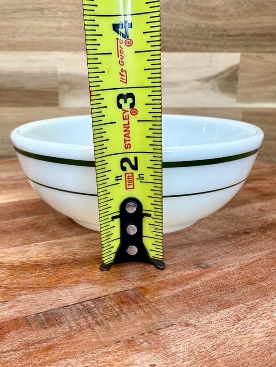 VTG Pyrex by Corning Tableware Double Tough Double Green Stripe Bowl #705 5.5" - Picture 9 of 9